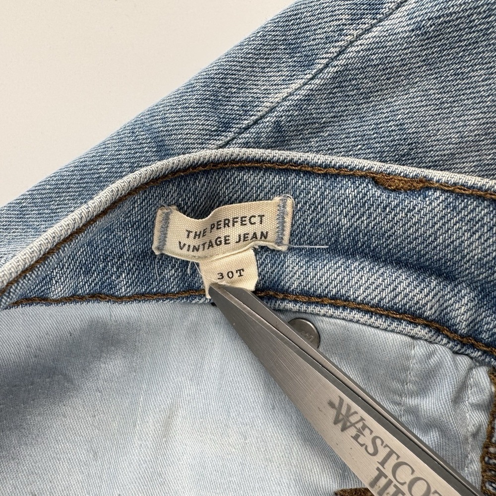 Madewell The Tall Perfect Vintage Jean Coffey Wash Worn-In Sz 30 Tall MC493 $135 - Picture 10 of 16
